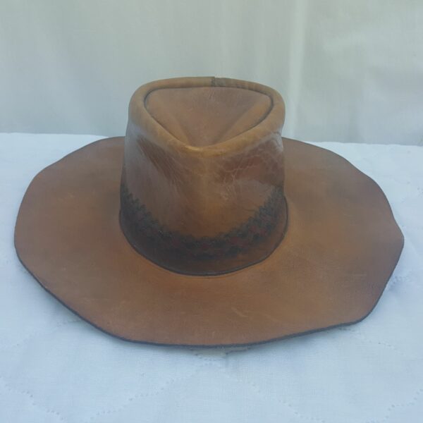 Custom Leather Cowboy Hat Hand Made by Dan English Size Medium