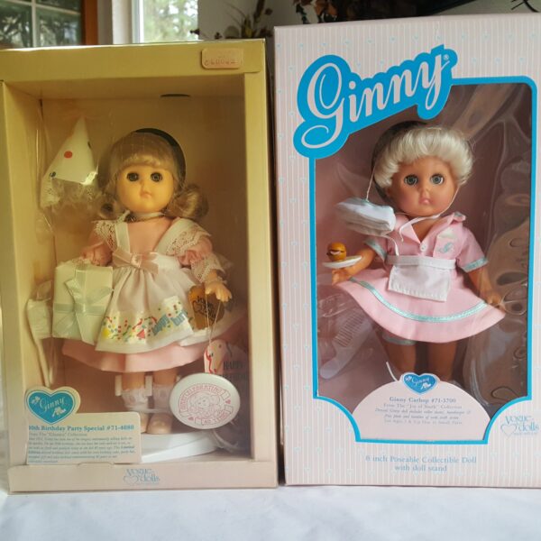 Ginny 8" Poseable Collectible Dolls 10th Birthday Party Special & Curtsy Pink Dress Set