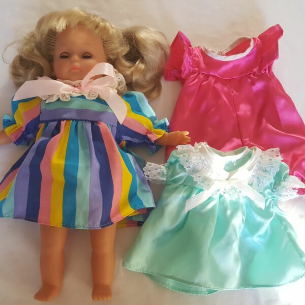 Vintage Claudia Doll With Blonde Hair & 3 Dresses