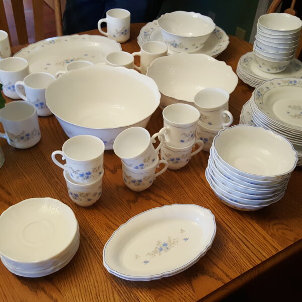 Vintage Arcopal France Romantique Dinnerware/Glassware/Serving - 91 Pieces