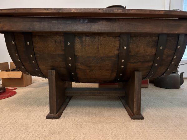 Rustic Lift Top Oak Barrel Coffee Table Whiskey/Wine Barrel Table - Image 4