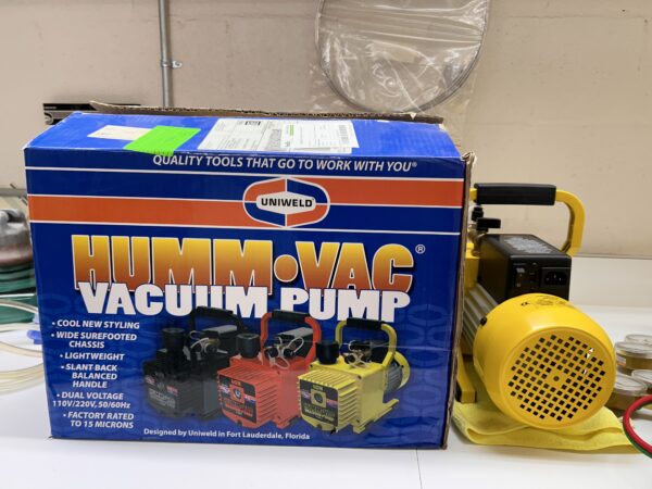 Uniweld Humm Vac HVP6 Vacuum Pump Rated to 15 Microns 110/220 Volt w/Box Like New - Image 2