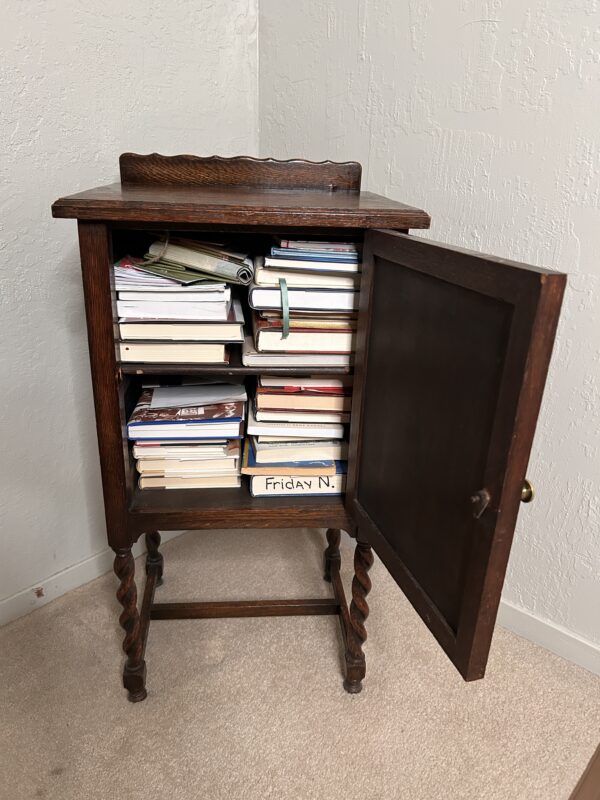 Antique Walnut Bedside Cabinet – Barley Twist Legs, Carved Front - Image 16